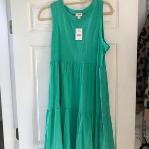 NWT J.Crew tiered dress, turquoise size small